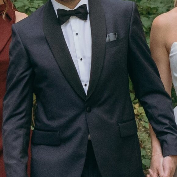 Ted Baker Josh Navy Shawl Collar Tuxedo 42R Made in CANADA - Picture 3 of 7